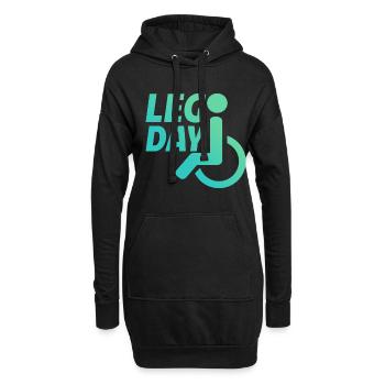 Leg Day Fauteuil roulant handicapé 22 - Sweat-shirt à capuche long Femme - noir - Devant