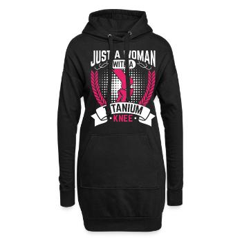 Künstliches Titan Knie, Arhtrose Physiotherapeut - Hoodie-Kleid - Schwarz - Vorne