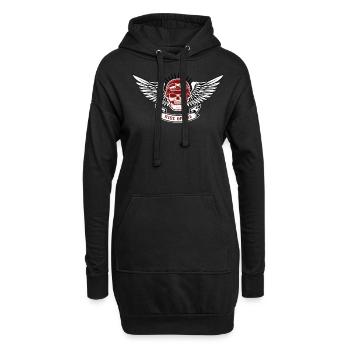 Motorrad Motorradfahrer Biker Feuerstuhl Biken - Hoodie-Kleid - Schwarz - Vorne