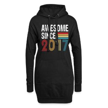 Génial depuis 2017 Anniversaire 2017 Millésime 2017 - Sweat-shirt à capuche long Femme - noir - Devant