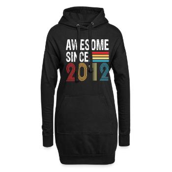Génial depuis 2012 Anniversaire 2012 Millésime 2012 - Sweat-shirt à capuche long Femme - noir - Devant
