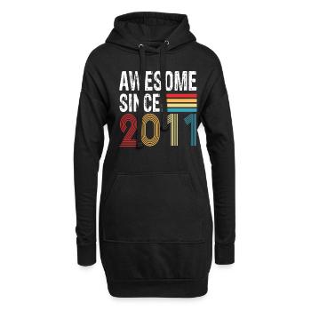 Awesome Since 2011 Geburtstag 2011 Vintage 2011 - Hoodie-Kleid - Schwarz - Vorne