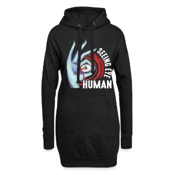 Voir l’œil humain 13 - Sweat-shirt à capuche long Femme - noir - Devant