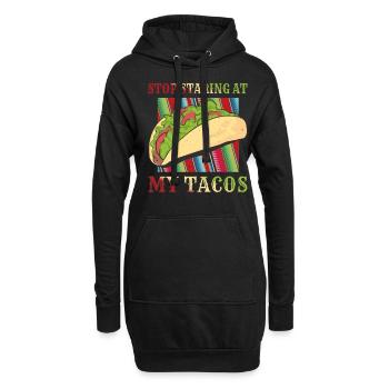 Retro Vintage Mexican Food Staring At Taco - Hoodie-Kleid - Schwarz - Vorne