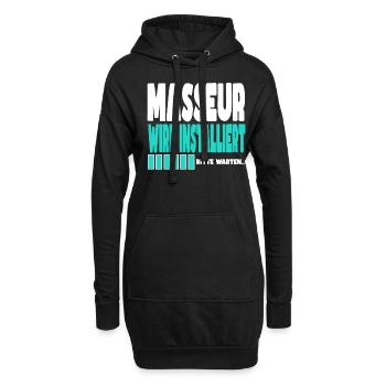Masseur wird installiert - Hoodie-Kleid - Schwarz - Vorne