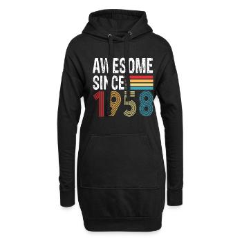 Awesome Since 1958 Geburtstag 1958 Vintage 1958 - Hoodie-Kleid - Schwarz - Vorne