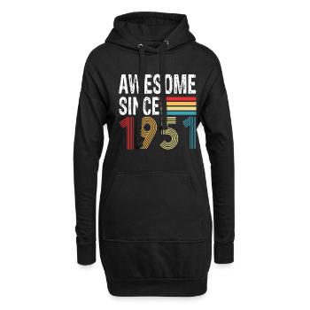 Génial depuis 1951 Anniversaire 1951 Millésime 1951 - Sweat-shirt à capuche long Femme - noir - Devant