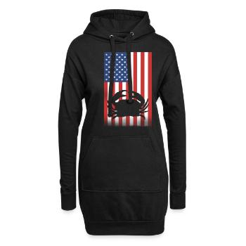Cancer Cadeau Crevette Crabe Homard Scorpion - Sweat-shirt à capuche long Femme - noir - Devant