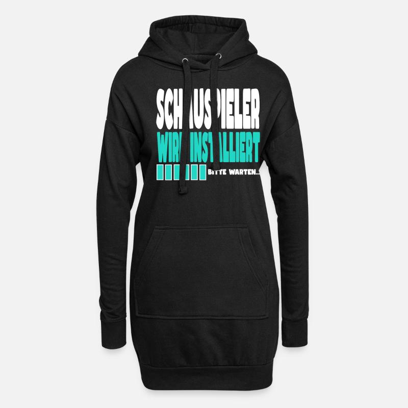 Schauspieler wird installiert - Hoodie-Kleid - Schwarz