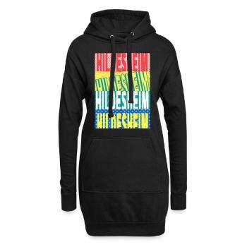 Hildesheim Allemagne City Font Skyline - Sweat-shirt à capuche long Femme - noir - Devant