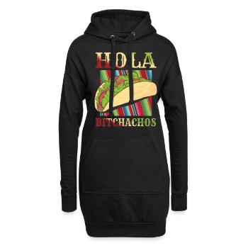 Retro Vintage Mexican Food Taco Hello - Hoodie-Kleid - Schwarz - Vorne