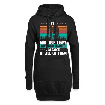 Anniversaire de 19 ans Drôle Humour 19 Anniversaire - Sweat-shirt à capuche long Femme - noir - Devant