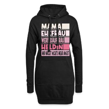 Werbekauffrau Mama Ehefrau Heldin - Hoodie-Kleid - Schwarz - Vorne