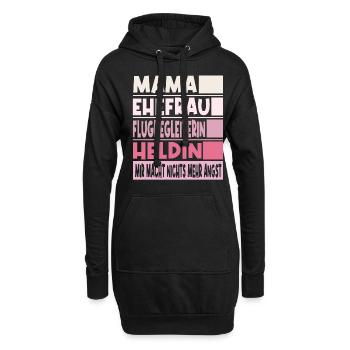 Flugbegleiterin Mama Ehefrau Heldin - Hoodie-Kleid - Schwarz - Vorne