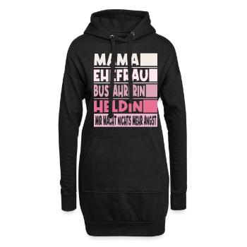 Busfahrerin Mama Ehefrau Heldin - Hoodie-Kleid - Schwarz - Vorne