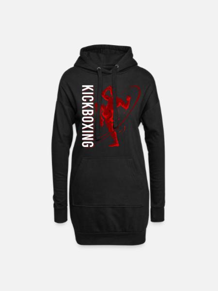 Kickboxer Martial Arts Kickboxing Kickboxen - Hoodie-Kleid - Schwarz