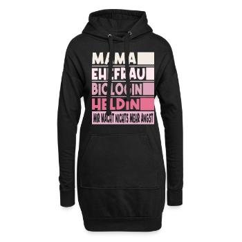 Biologin Mama Ehefrau Heldin - Hoodie-Kleid - Schwarz - Vorne