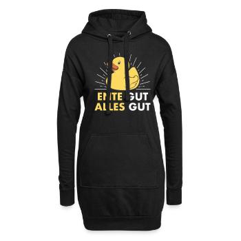 Ente Gut Alles Gut Quietscheenten Enten Wortspiel - Hoodie-Kleid - Schwarz - Vorne