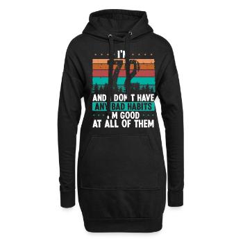 72 Year Old Birthday Funny Humor 72 Birthday - Hoodie-Kleid - Schwarz - Vorne