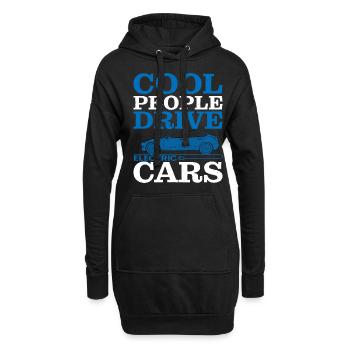 Cool People Drive Electric Cars - Hoodie-Kleid - Schwarz - Vorne