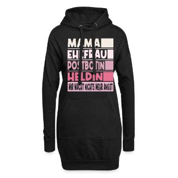 Postbotin Mama Ehefrau Heldin - Hoodie-Kleid - Schwarz - Vorne