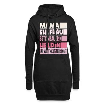 Betonbauerin Mama Ehefrau Heldin - Hoodie-Kleid - Schwarz - Vorne