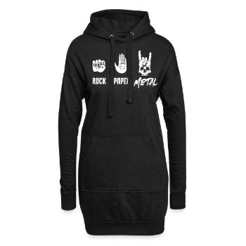 Musique métal, musique rock papier métal - Sweat-shirt à capuche long Femme - noir - Devant
