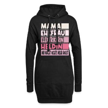Elektrikerin Mama Ehefrau Heldin - Hoodie-Kleid - Schwarz - Vorne