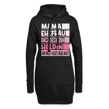 Dachdeckerin Mama Ehefrau Heldin - Hoodie-Kleid - Schwarz - Vorne