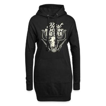 Meilleur chasse papa de cerf - Sweat-shirt à capuche long Femme - noir - Devant