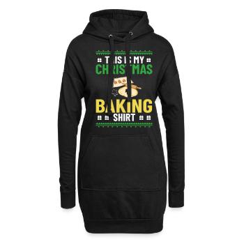 Weihnachten Backen Plätzchen Kekse Lebkuchen - Hoodie-Kleid - Schwarz - Vorne