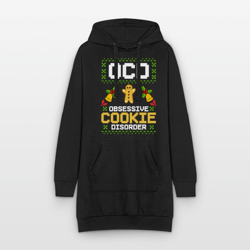 Biscuits de Noël Biscuits Cuisson Biscuits de Noël Sweat-shirt à capuche long Femme