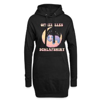 Offzielles Schlafshirt Faultier - Hoodie-Kleid - Schwarz - Vorne