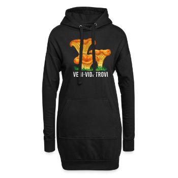 Outfit für Pilzsammler mit Bergen Steinpilz Pilz - Hoodie-Kleid - Schwarz - Vorne