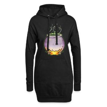 Copper Pot With Witch Magic Potion Halloween - Hoodie-Kleid - Schwarz - Vorne
