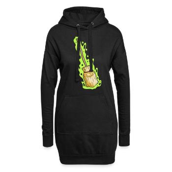 Magic Witch Broom With Green Shimmer Halloween - Hoodie-Kleid - Schwarz - Vorne