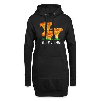 Outfit für Pilzsammler mit Bergen Steinpilz Pilz - Hoodie-Kleid - Schwarz - Vorne