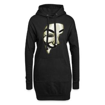 Mask As Costume For Halloween - Hoodie-Kleid - Schwarz - Vorne