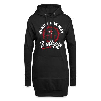Jesus Glaube Bibelvers Christen - Hoodie-Kleid - Schwarz - Vorne