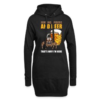 Springspinne Spruch - Hoodie-Kleid - Schwarz - Vorne