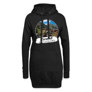Zermatt Schweiz Souvenir - Hoodie-Kleid - Schwarz - Vorne