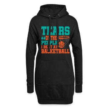 Les larmes des gens que j’ai battus au basketball - Sweat-shirt à capuche long Femme - noir - Devant