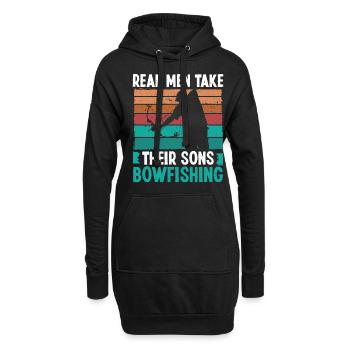 Bowfisher Real Men take their Sons Bowfishing - Hoodie Dress - black - Front