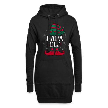 Papa Elf Weihnachten - Hoodie-Kleid - Schwarz - Vorne