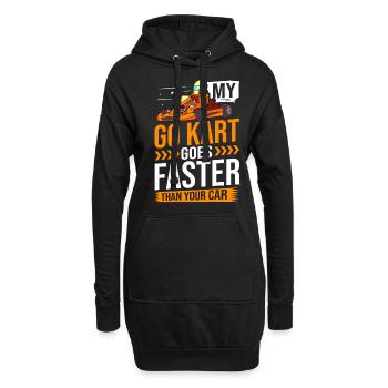 Go Kart Racing Indoor Karting Kartsport Kartbahn - Hoodie-Kleid - Schwarz - Vorne