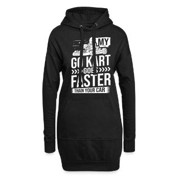 Go Kart Racing Indoor Karting Kartsport Kartbahn - Hoodie-Kleid - Schwarz - Vorne