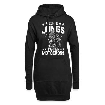 Motocross Enduro Motorrad Freestyle Extrem Sport - Hoodie-Kleid - Schwarz - Vorne