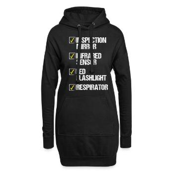 Pest Control Technician Flashlight Animal - Hoodie-Kleid - Schwarz - Vorne