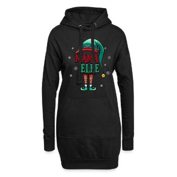 Weihnachten Mama Elf - Hoodie-Kleid - Schwarz - Vorne