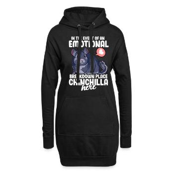 Drôle de panne émotionnelle Chinchilla - Sweat-shirt à capuche long Femme - noir - Devant